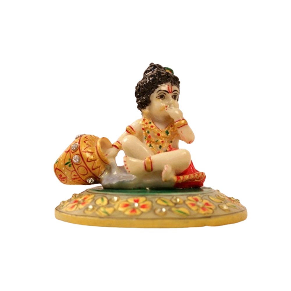 Lord Krishna with Chowki for Gift Home Decor with Meenakari Work